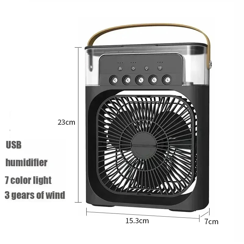 3 In 1 Fan Mini Air Cooler LED Night Light